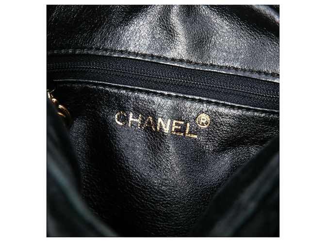Chanel Black CC gesteppte Samttasche Schwarz - Ansicht 5