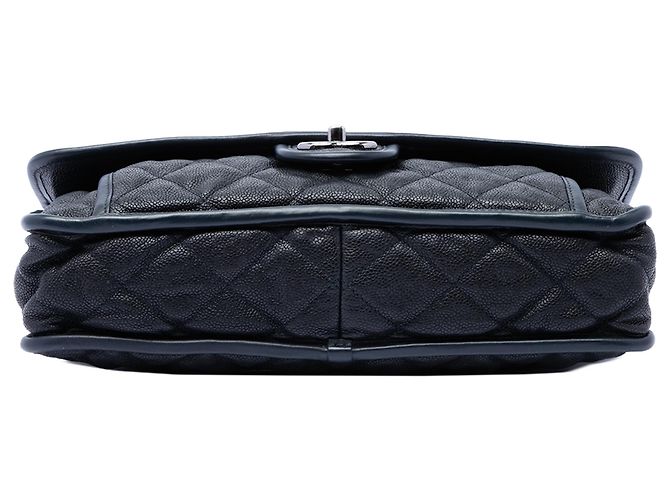 Chanel Blue Medium Quilted Caviar French Riviera Flap Blu navy - vista 3