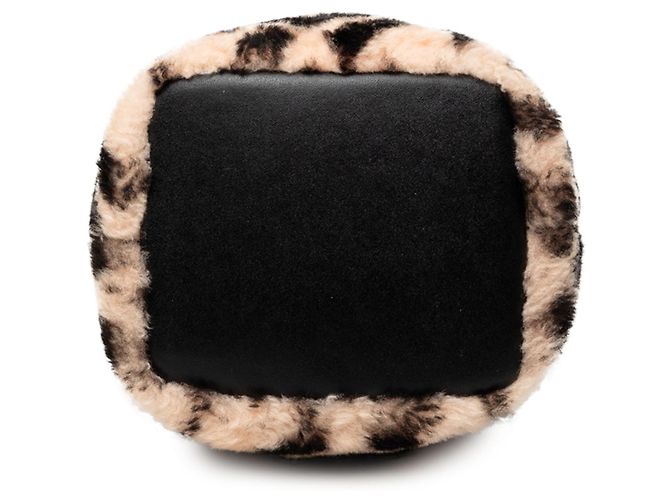 Fendi Borsa a secchiello Mini Zucca Shearling Mon Tresor Beige - vista 3