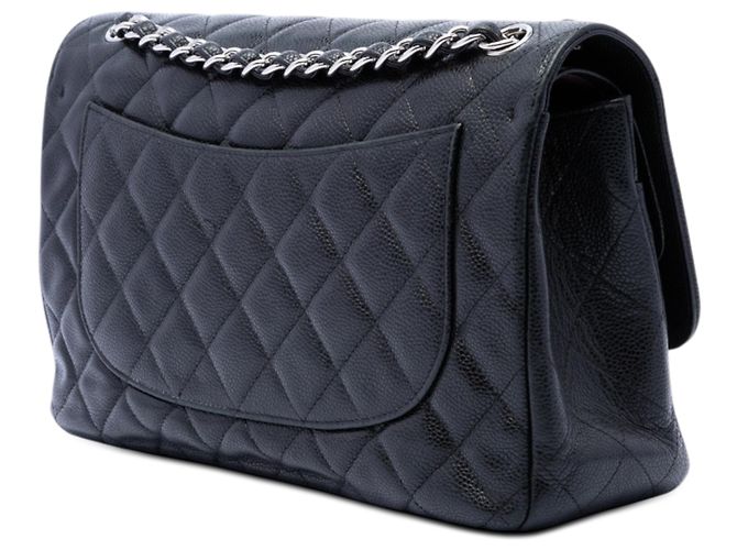 Chanel Black Jumbo Classic Caviar Double Flap Nero - vista 2