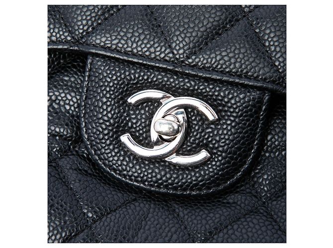 Chanel Black Jumbo Classic Caviar Double Flap Nero - vista 5
