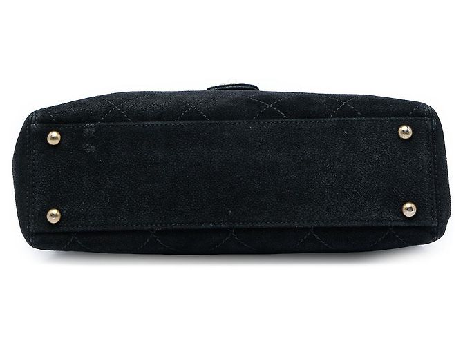Bolsa de ombro Chanel Black CC em camurça acolchoada Preto - vista 3