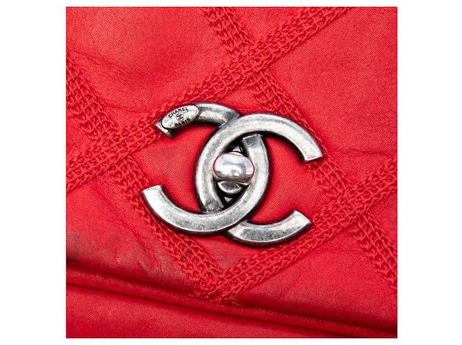 Chanel Rot Irisierend Kalbsleder Diamond Stitch Flap - Ansicht 5
