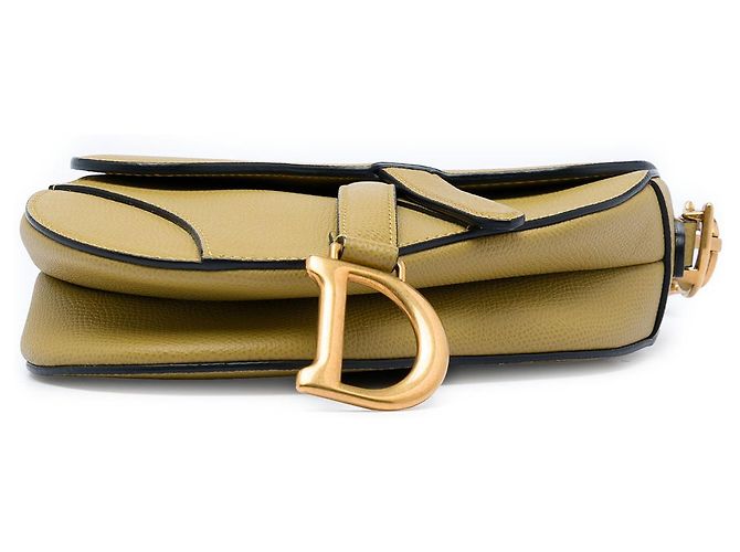 Bolsa Saddle em couro de bezerro de grão mini verde Dior Verde oliva - vista 3