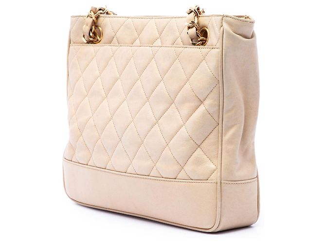 Chanel Beige CC Quilted Lambskin Coco Ball Chain Shoulder Bag - view 2