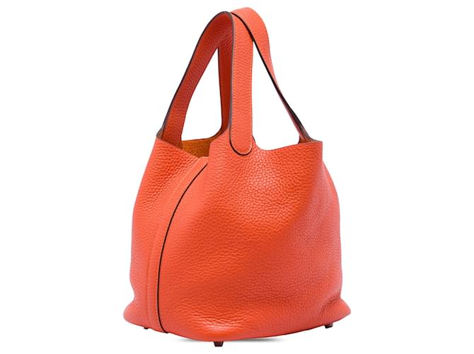 Hermès Orange Clemence Picotin Lock 18 Arancione - vista 2