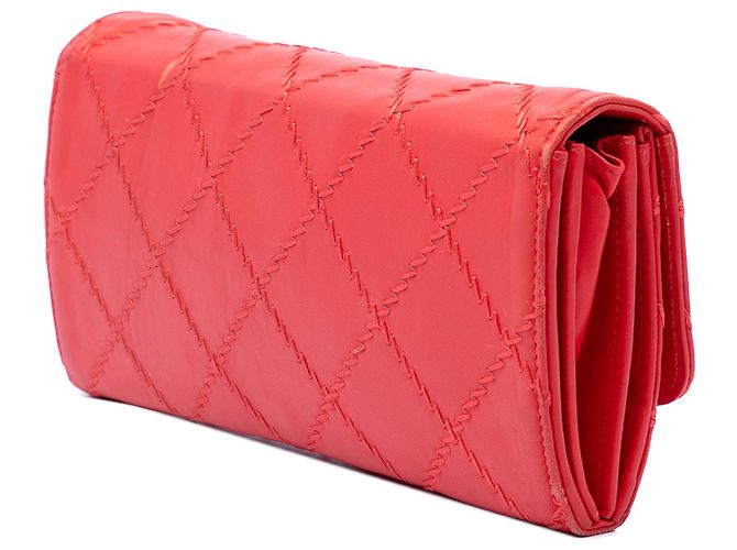 Chanel Red CC gestepptes Lammleder Wallet On Chain Rot - Ansicht 2