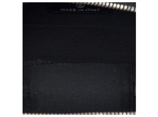 Chanel Black CC Steppleder Lack Diamant Harz Clutch mit Kette Schwarz - Ansicht 4