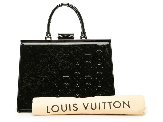 Louis Vuitton Black Monogram Vernis Deesse GM Negro - vista 7
