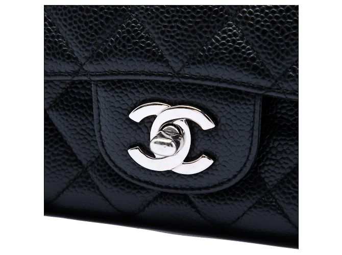Chanel Black Medium Classic Caviar Double Flap Nero - vista 5