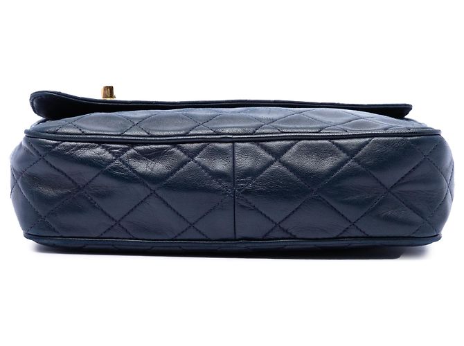 Chanel Blue CC gesteppte Lammfell Camera Bag mit Quaste Blau Marineblau - Ansicht 3