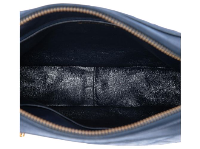 Chanel Blue CC gesteppte Lammfell Camera Bag mit Quaste Blau Marineblau - Ansicht 4