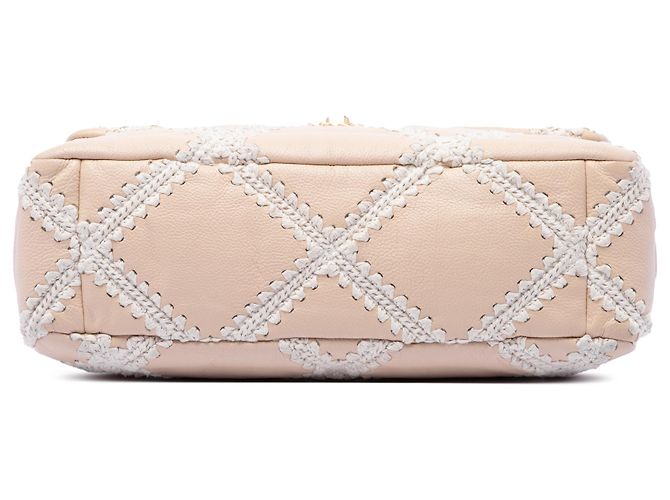 Chanel Beige Large Crochet Calfskin 19 Flap - vista 3