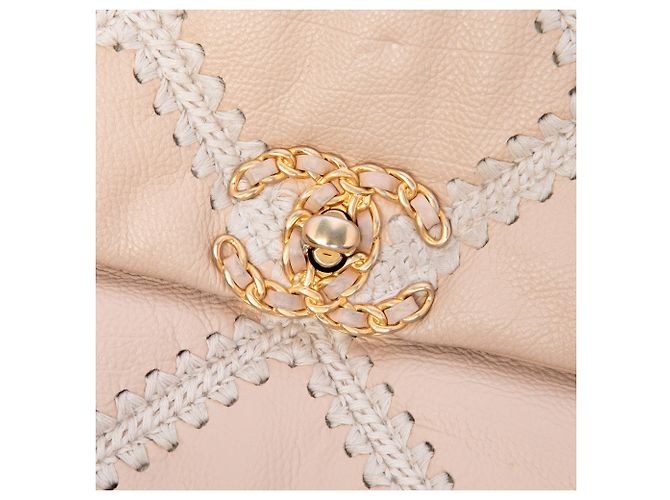 Chanel Beige Large Crochet Calfskin 19 Flap - vista 5
