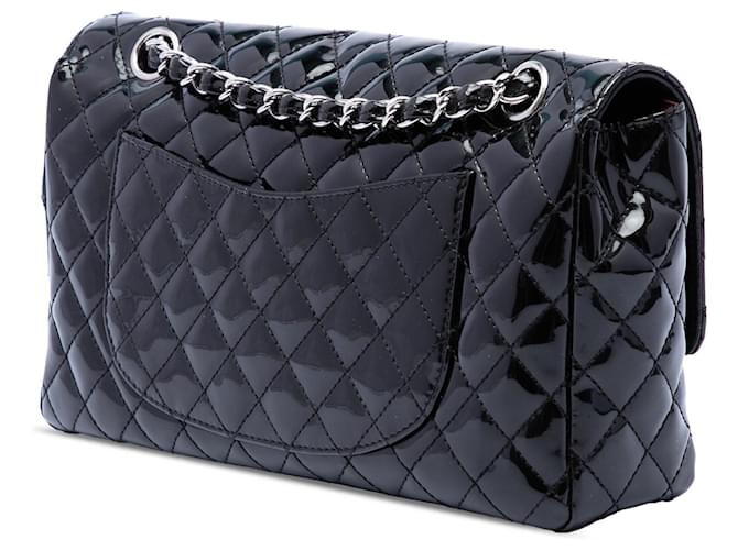 Chanel Black Medium Quilted Patent Secret Label Flap Nero - vista 2
