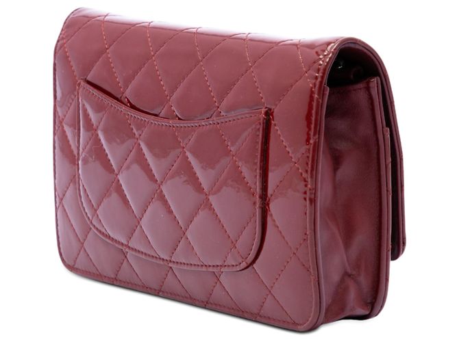 Chanel Red CC gesteppte Lackleder Wallet on Chain Rot Bordeaux - Ansicht 2