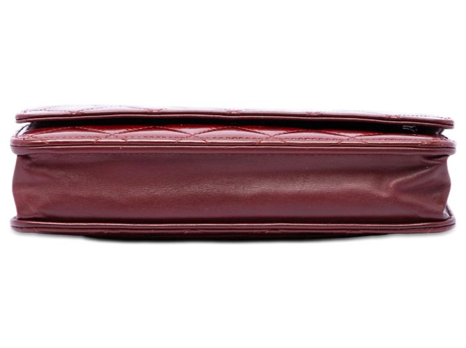 Chanel Red CC gesteppte Lackleder Wallet on Chain Rot Bordeaux - Ansicht 3