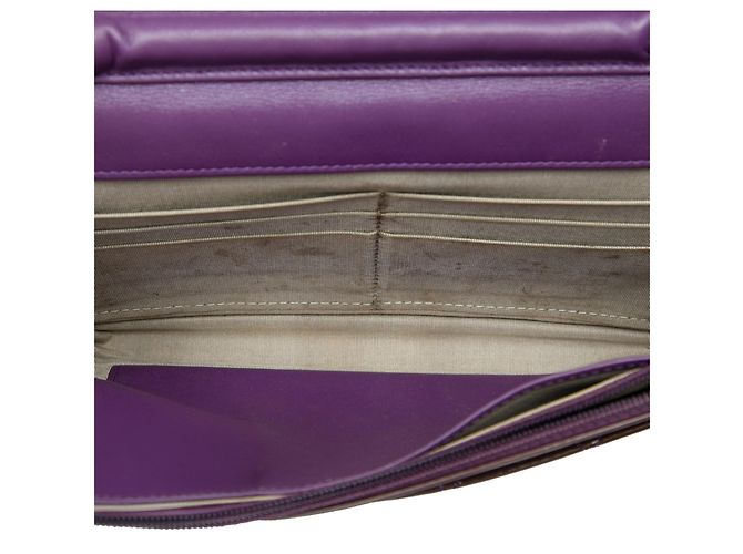 Wallet On Chain Cartera con cadena Chanel Red CC acolchada en charol Brilliant Roja Burdeos - vista 4