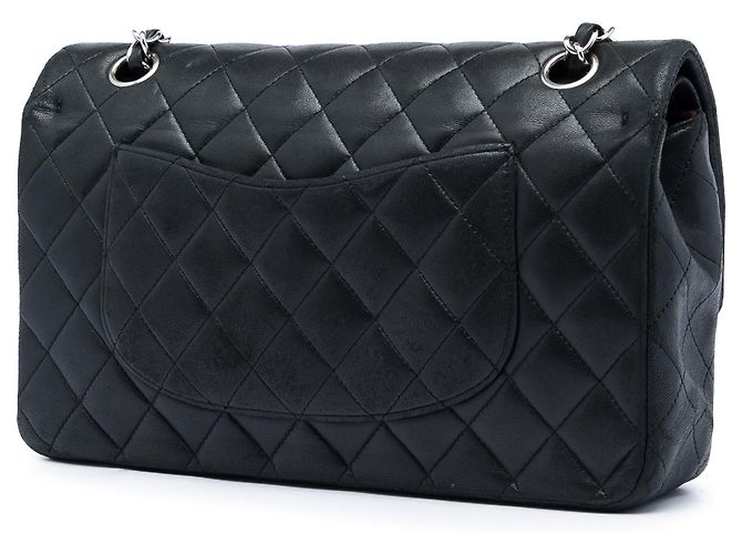 Chanel Black Medium Classic Lambskin Double Flap Nero - vista 2