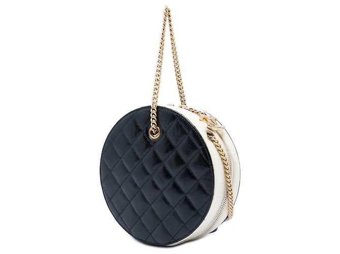 Borsa rotonda En Vogue in pelle di vitello stropicciata nera Chanel Nero - vista 2