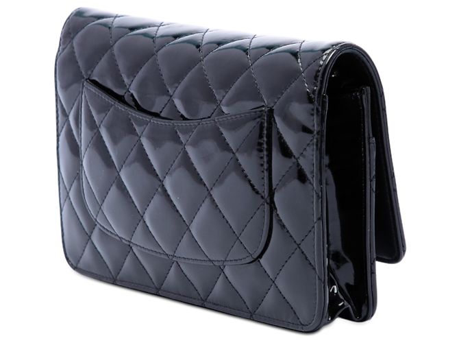 Chanel Black CC gesteppte Patentleder Wallet On Chain Schwarz - Ansicht 2