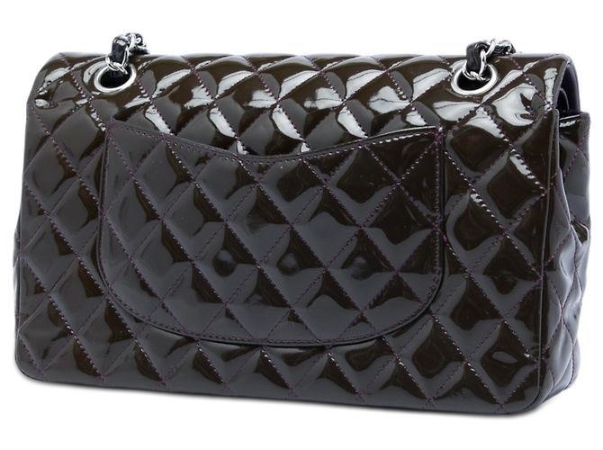 Chanel Purple Medium Classic Patent Double Flap Porpora - vista 2