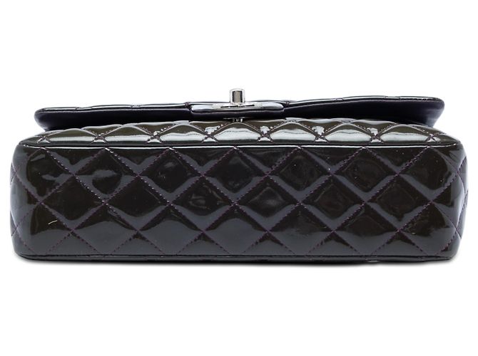 Chanel Purple Medium Classic Patent Double Flap Porpora - vista 3