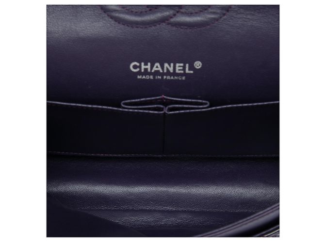 Chanel Purple Medium Classic Patent Double Flap Porpora - vista 4