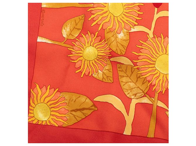 Fazzoletto di seta Hermès Orange Tourne Sols Arancione - vista 2