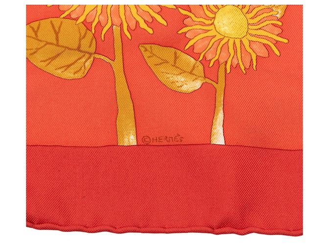 Fazzoletto di seta Hermès Orange Tourne Sols Arancione - vista 3
