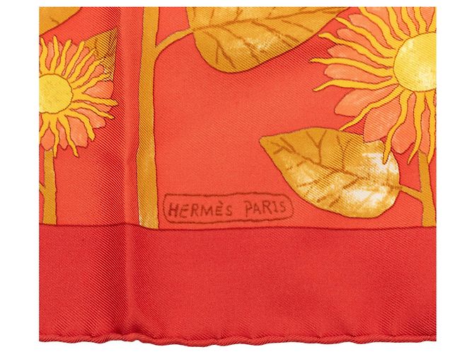Fazzoletto di seta Hermès Orange Tourne Sols Arancione - vista 4