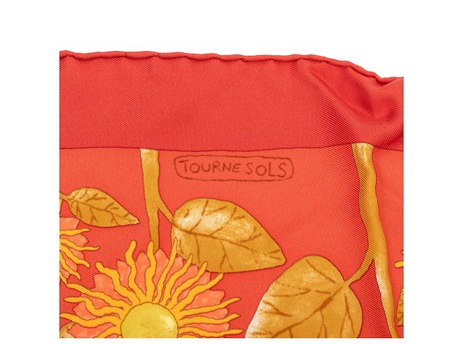Fazzoletto di seta Hermès Orange Tourne Sols Arancione - vista 5