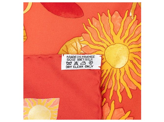 Fazzoletto di seta Hermès Orange Tourne Sols Arancione - vista 6