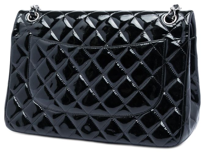 Chanel Black Jumbo Classic Patent Double Flap Nero - vista 2