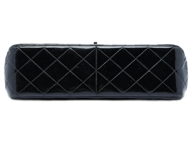 Chanel Black Jumbo Classic Patent Double Flap Nero - vista 3