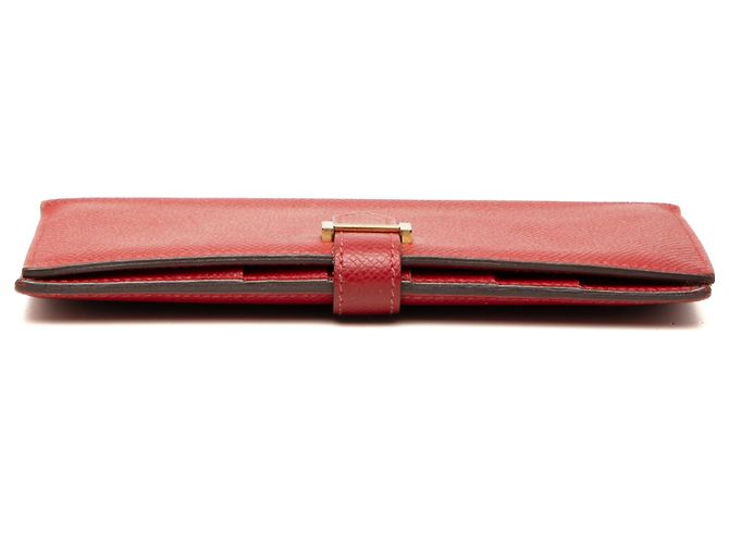 Cartera Bearn en Epsom rojo Hermès Roja - vista 3