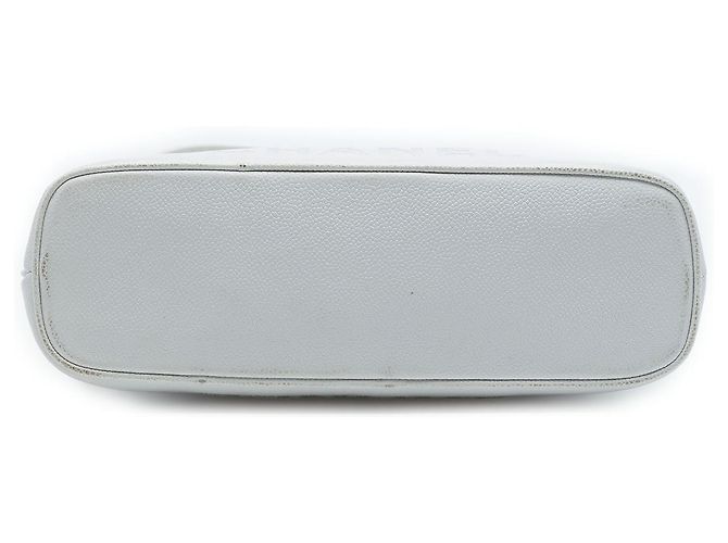 Borsa a Spalla Chanel White Caviar Logo Chain Bianco Bianco sporco - vista 3