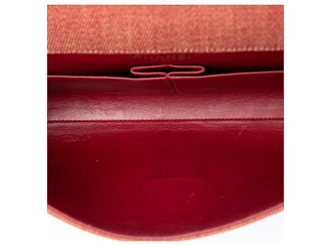 Chanel Red CC Choco Bar Denim Chain Flap Rosso - vista 4