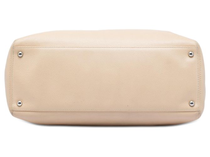 Borsa Tote Executive Cerf in pelle di vitello marrone Medium Chanel Beige - vista 3