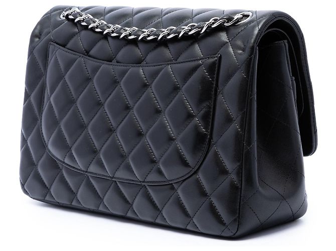 Chanel Black Jumbo Classic Lambskin Double Flap Nero - vista 2