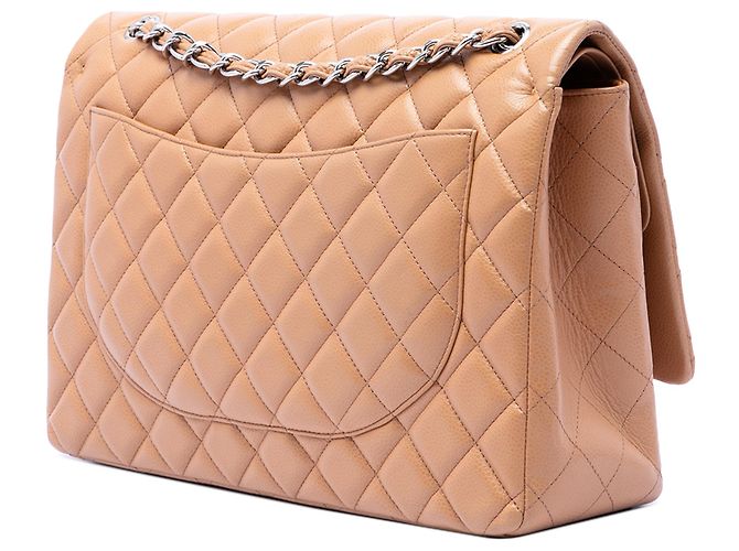 Chanel Brown Maxi Classic Caviar Single Flap Marrone Caramello - vista 2