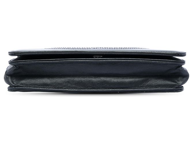Wallet On Chain Portafoglio con catena Chanel Black CC in vernice con strass Nero - vista 3