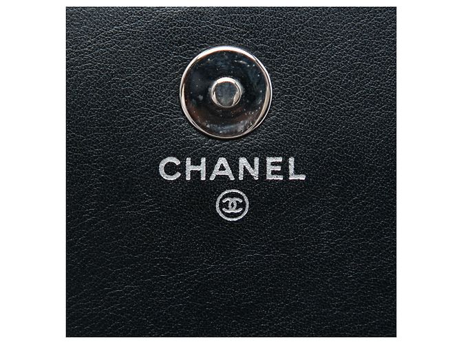 Wallet On Chain Portafoglio con catena Chanel Black CC in vernice con strass Nero - vista 5