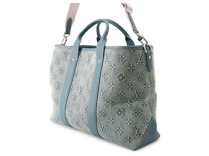 Tote Weekend Louis Vuitton Monogram Washed Denim NM Blu Monogramma - vista 2