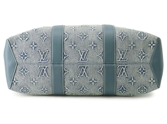 Tote Weekend Louis Vuitton Monogram Washed Denim NM Blu Monogramma - vista 3