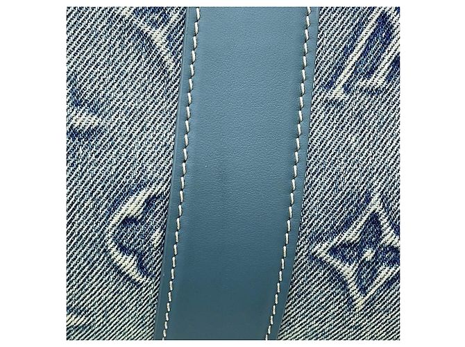 Tote Weekend Louis Vuitton Monogram Washed Denim NM Blu Monogramma - vista 7