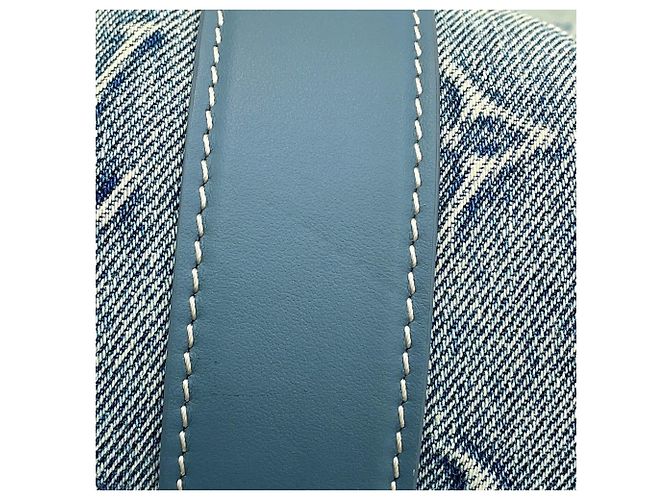 Tote Weekend Louis Vuitton Monogram Washed Denim NM Blu Monogramma - vista 8