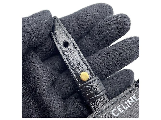Céline Borsa a mano cabas verticale in pelle Celine Mini Nero Bianco - vista 10