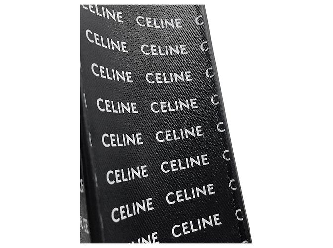 Céline Borsa a mano cabas verticale in pelle Celine Mini Nero Bianco - vista 7