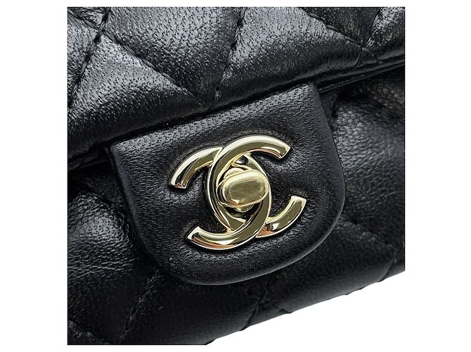 Chanel Handtaschen-Anhänger in Schwarz und Champagnergold Golden - Ansicht 12